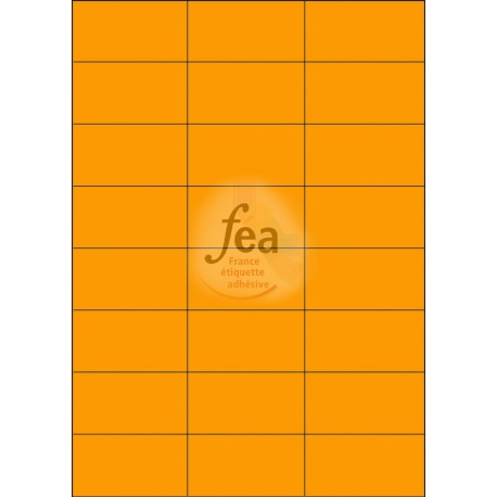 Planche A4 velin permanent 70x37 ORANGE FLUO