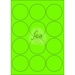 Planche A4 velin permanent diamètre 63.5 VERT FLUO