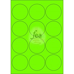 Planche A4 velin permanent diamètre 63.5 VERT FLUO